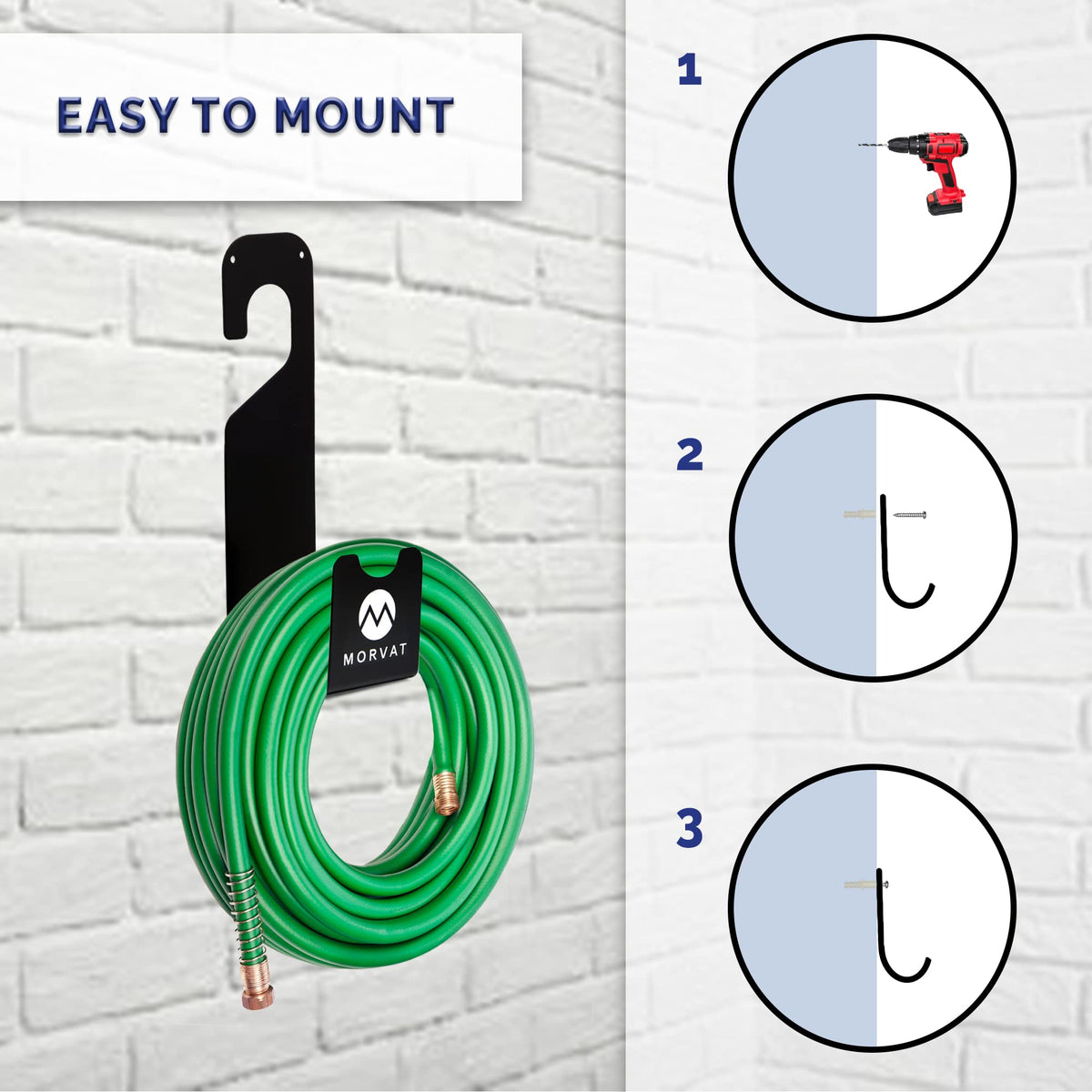 Morvat Premium 150 Ft Hose Hanger offers two hanging options for flexible setup