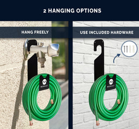 Morvat Premium 150 Ft Hose Hanger powder-coated steel resists rust outdoors