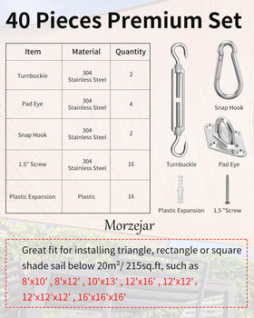 Morzejar adjustable turnbuckle extends to tension sails precisely