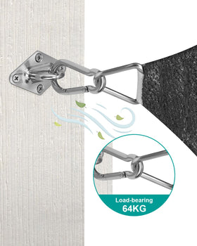 Morzejar snap hooks and screws keep sails firmly in place