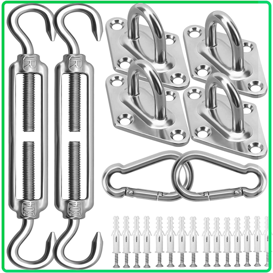 Morzejar sun shade hardware 6in kit for durable outdoor shade installations.
