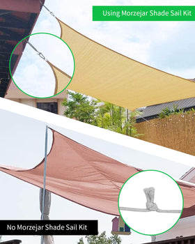 Morzejar hardware fits rectangle, square, and triangle shade sails