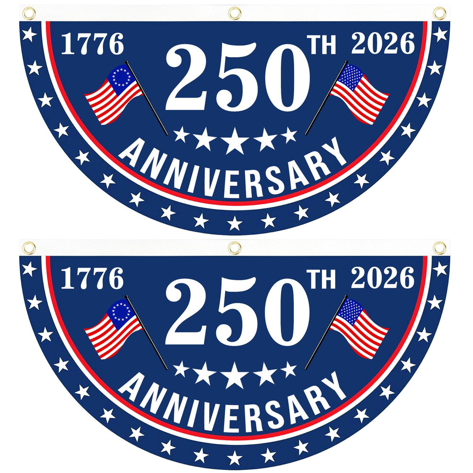 MOSADO 250th Anniversary flag front view showing bold colors for outdoor display.