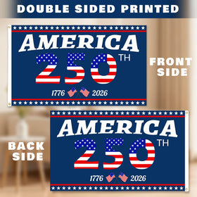 MOSADO 250th Anniversary flag with brass grommets for easy outdoor installation.