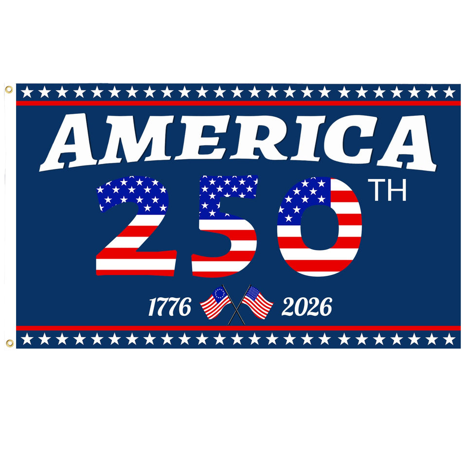 MOSADO USA Anniversary Flag 3x5 double-sided for outdoor visibility.