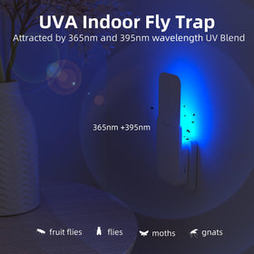 Mosalogic fruit fly trap night-light mode provides gentle illumination while capturing gnats.