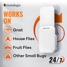 Mosalogic mosquito trap operates quietly to reduce indoor mosquitoes.