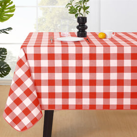 MOSAYT rectangle tablecloth in red buffalo gingham, waterproof surface for outdoor meals.