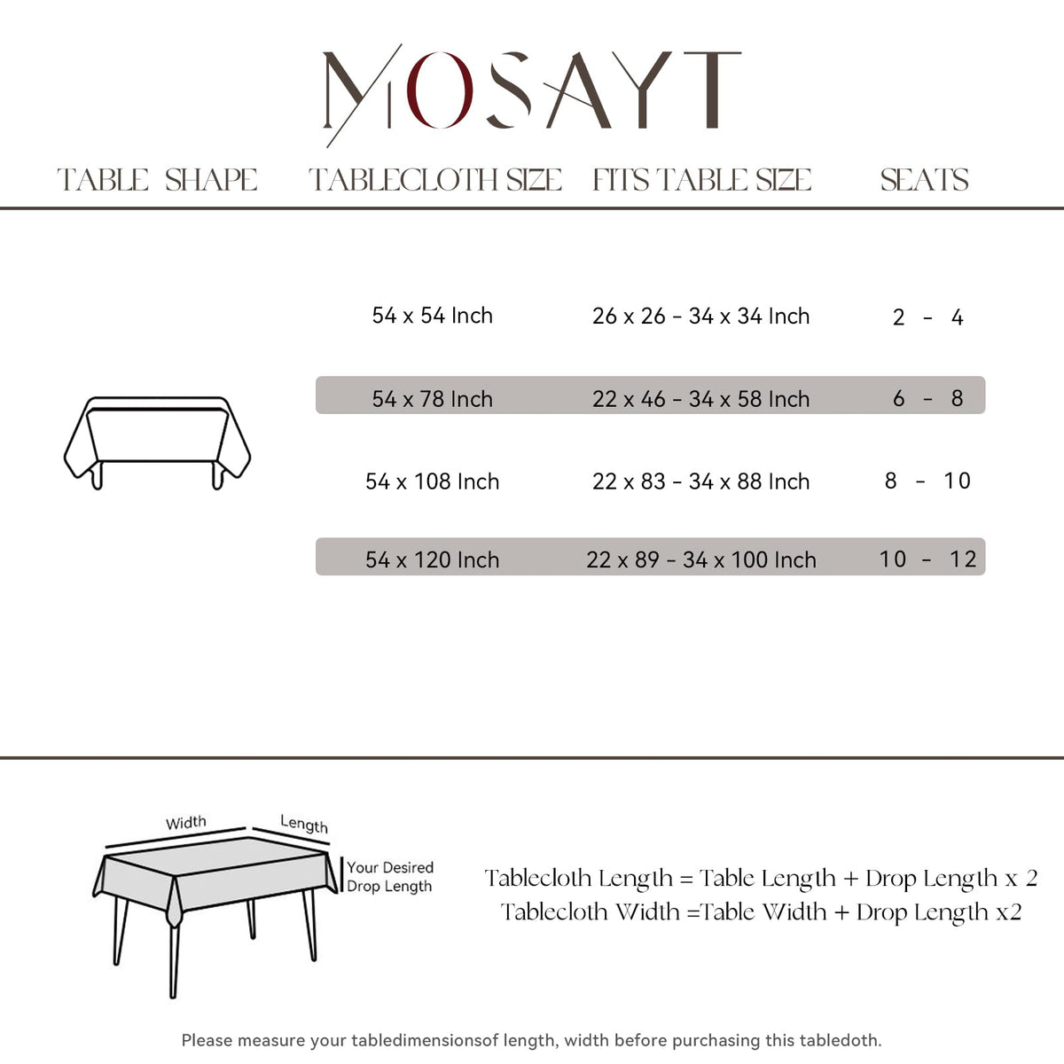 MOSAYT tablecloth suits cafes and parties for bright, practical settings.