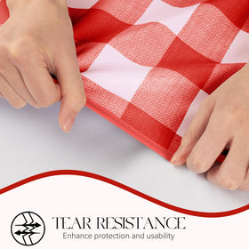 MOSAYT plaid pattern adds cheerful style to any outdoor table.