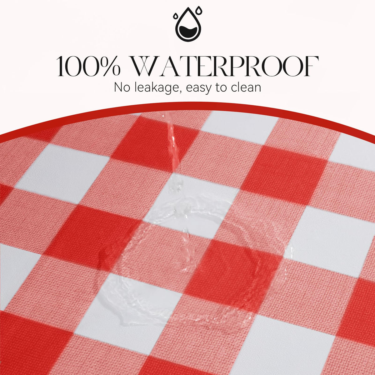 MOSAYT tablecloth with sewn edges for durable daily use.