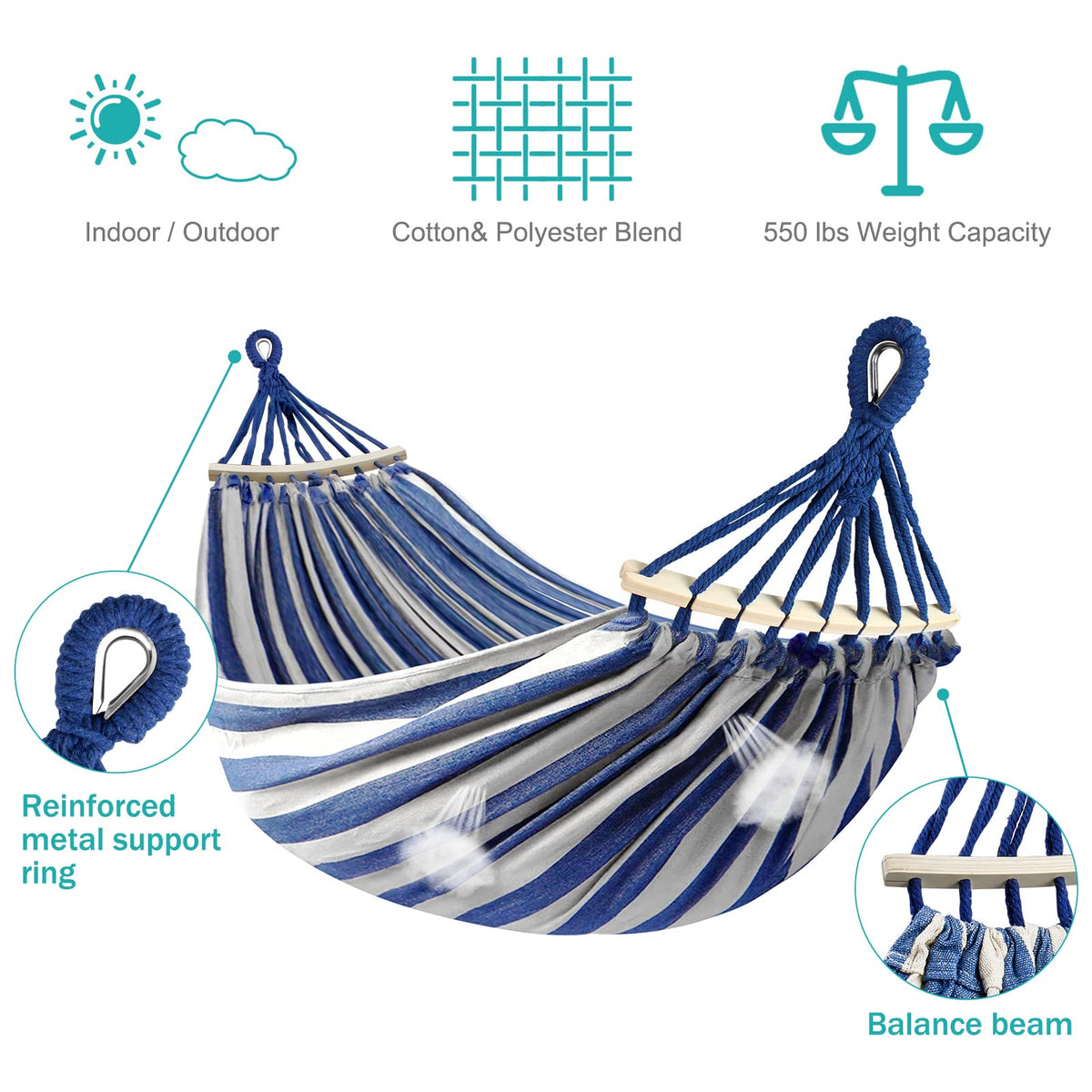 MOSFiATA hammock anti-roll design provides balanced comfort on uneven ground.