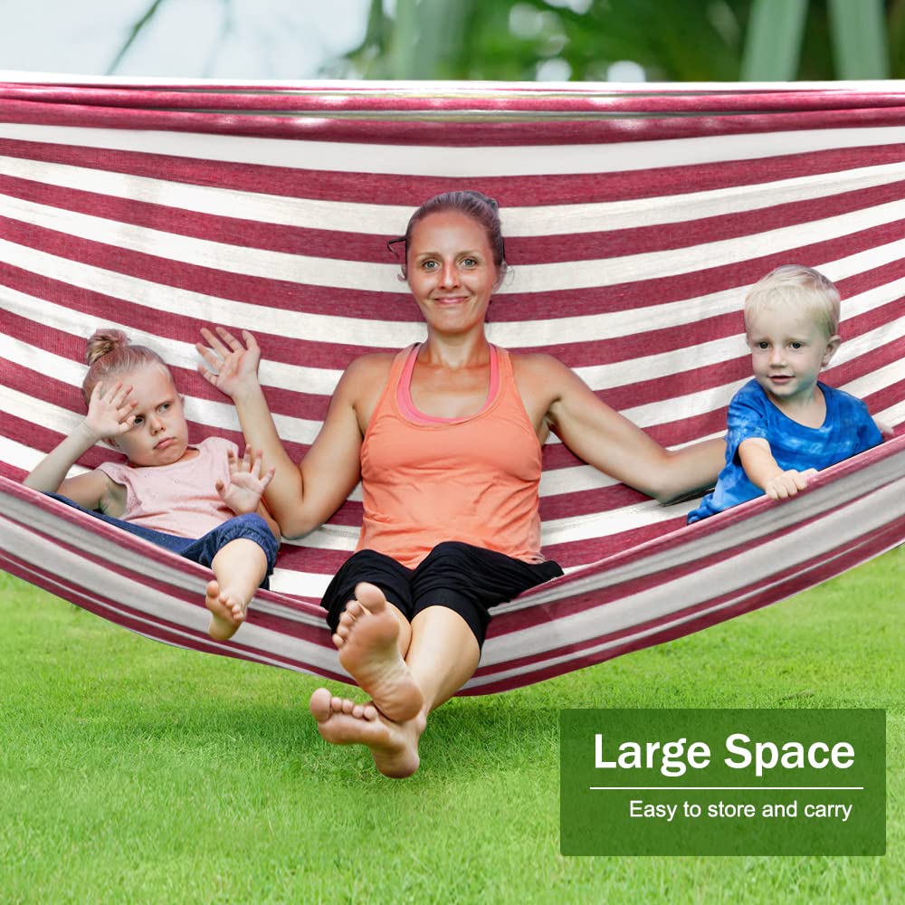 MOSFiATA hammock shown in backyard ready for poolside relaxation.