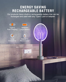 Mosiller 4000V electric grid close-up delivering instant insect kill.