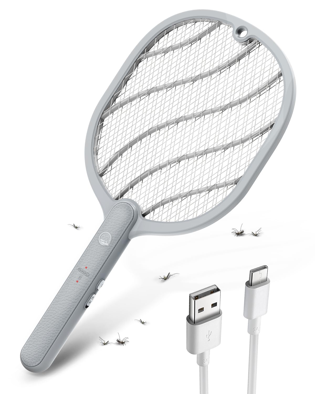 Mosiller electric fly swatter 3800V grid for rapid pest control indoors and outdoors.