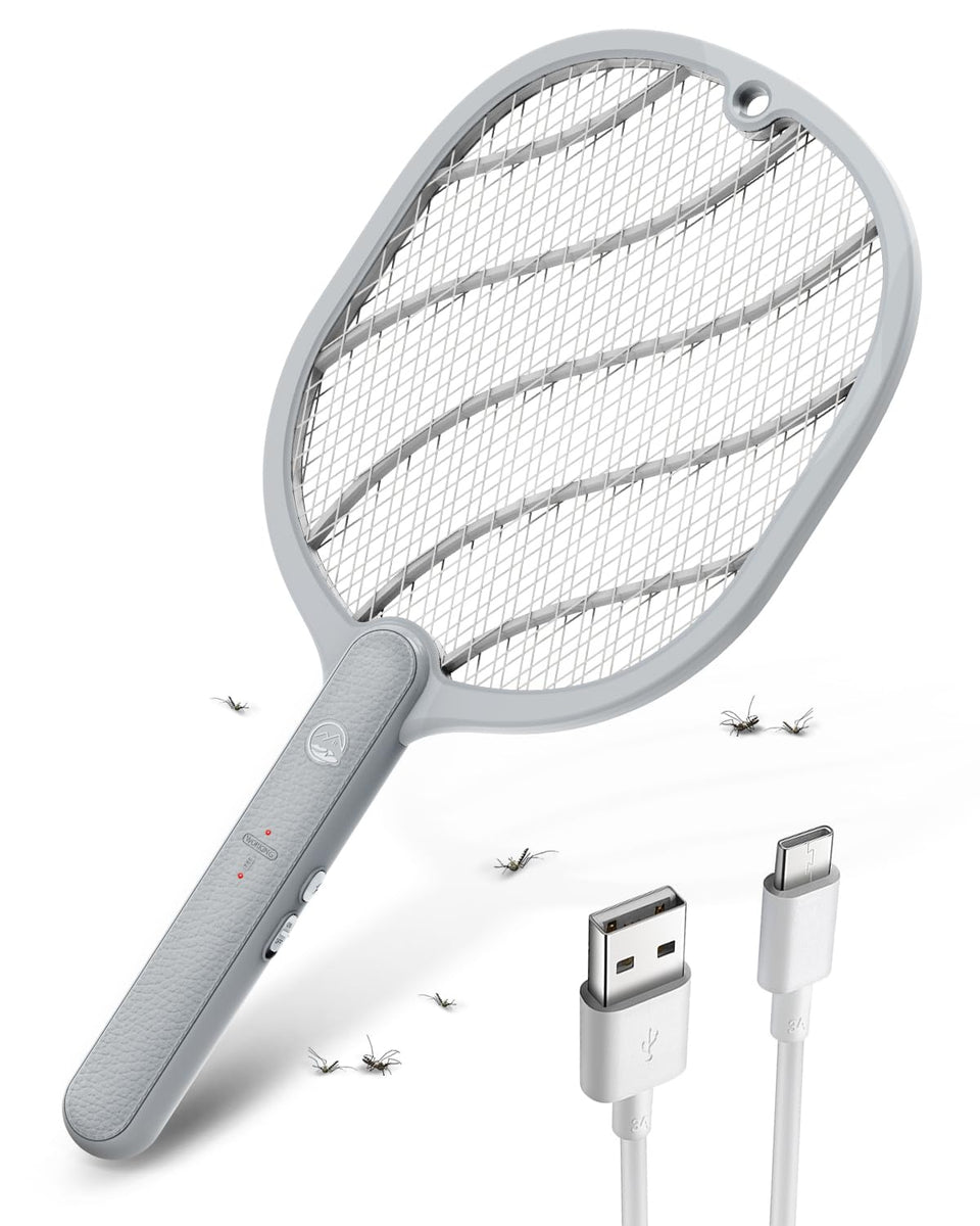 Mosiller electric fly swatter 3800V grid for rapid pest control indoors and outdoors.