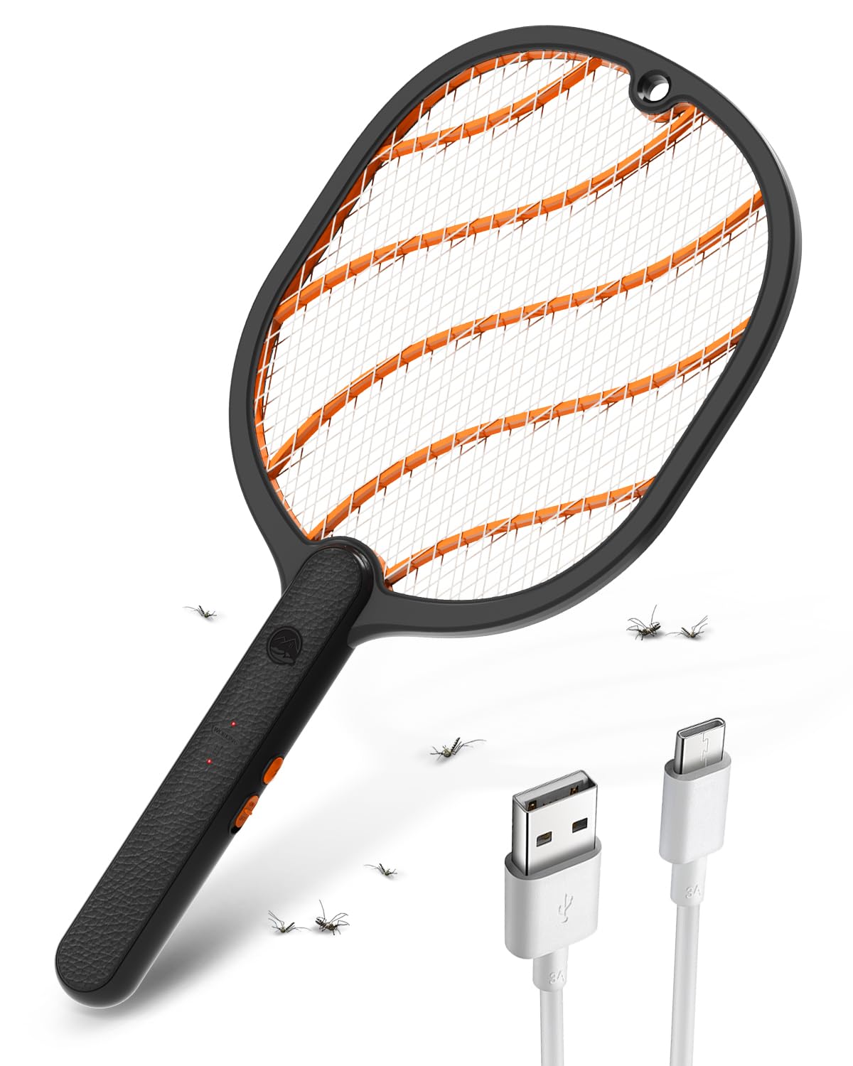Mosiller electric fly swatter with 3800V grid ready for fast pest elimination.