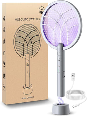 Mosiller electric fly swatter in action with 4000V grid for quick bug zap