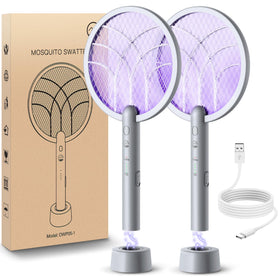 Mosiller electric fly swatter racket 4000V for quick insect contact indoors or outdoors.