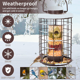 Mosloly durable cage uses stainless steel and iron for long outdoor life.