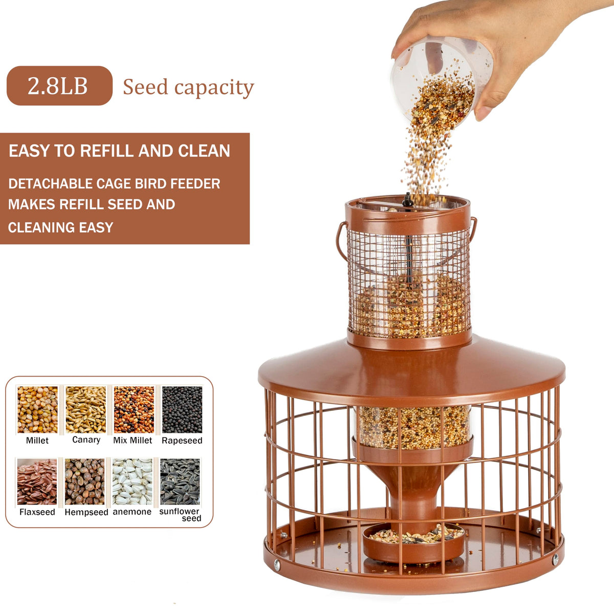 Mosloly durable metal construction for long-lasting outdoor use.