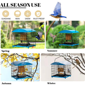 Mosloly lid protects suet from rain, keeping food dry