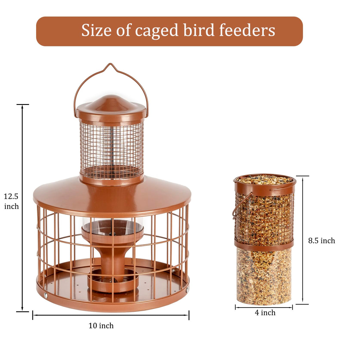 Mosloly starling-proof feeder helps smaller birds access seed.