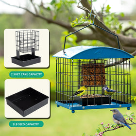 Mosloly sturdy metal cage, weather-resistant for year-round use