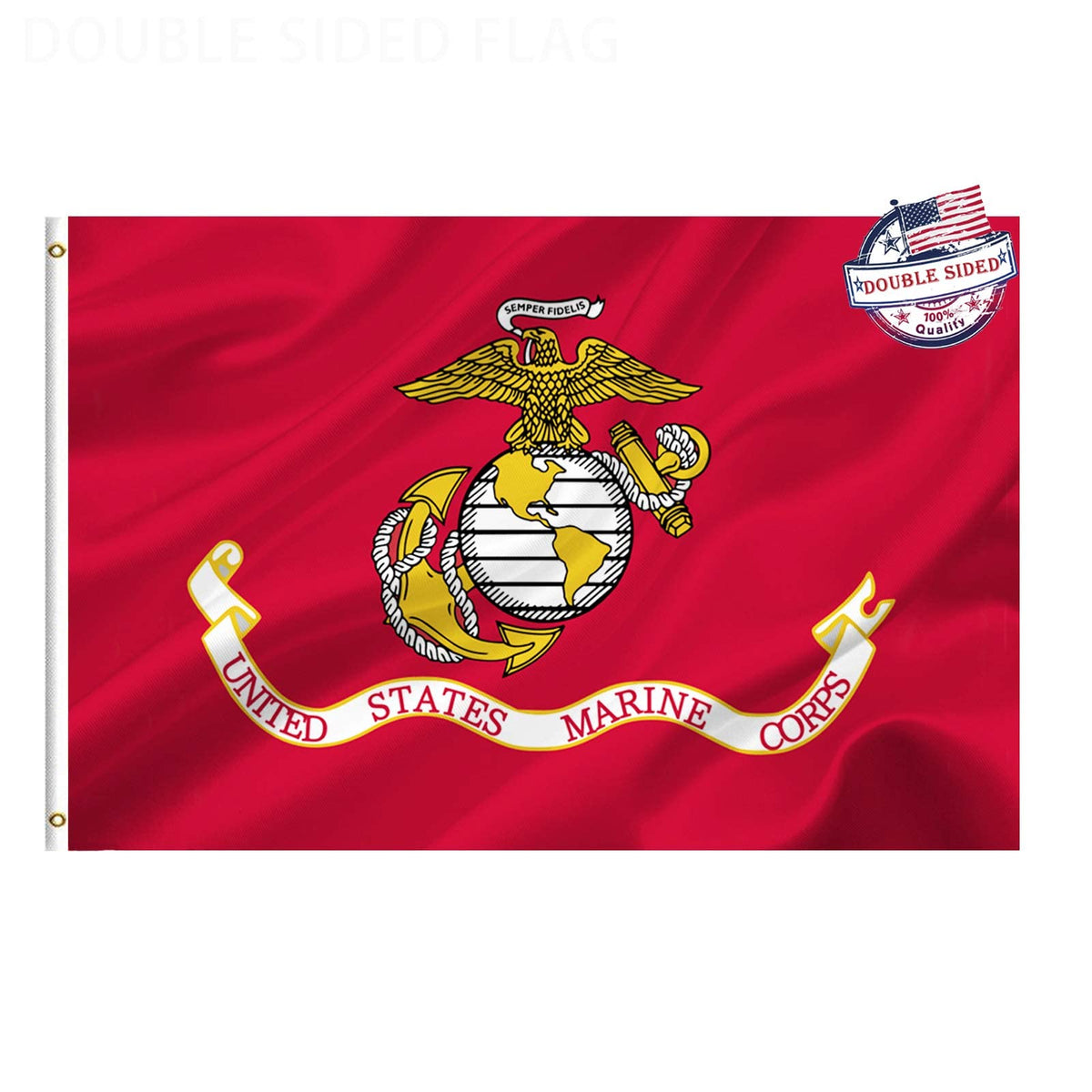 Mosprovie USMC flag double sided for clear visibility outdoors.