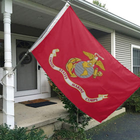 Mosprovie USMC flag 2x3 ft design stands up to outdoor use.