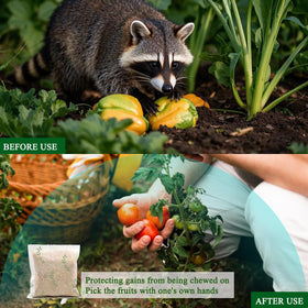 Mosquashield bags in use protect trash and garden spaces from raccoons