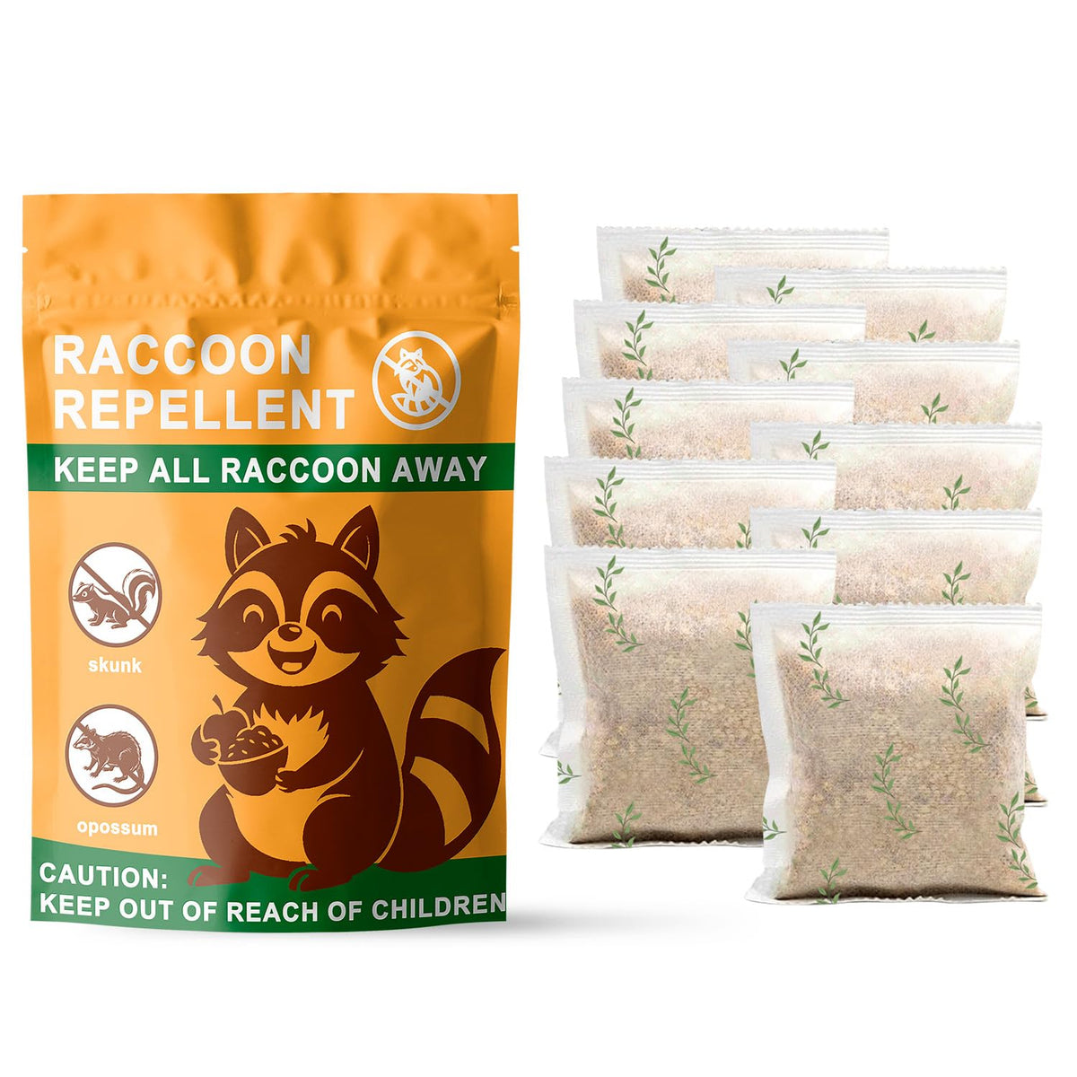 Mosquashield raccoon repellent granules packaging for easy, long-lasting outdoor protection
