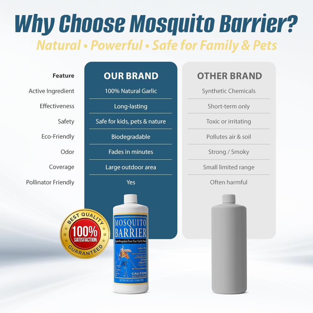 Mosquito Barrier applied along a tree line and shrub edge for landscape protection.