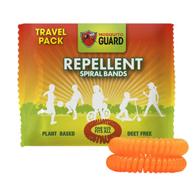 Mosquito Guard DEET-free bracelets worn on wrist or ankle during family camping.