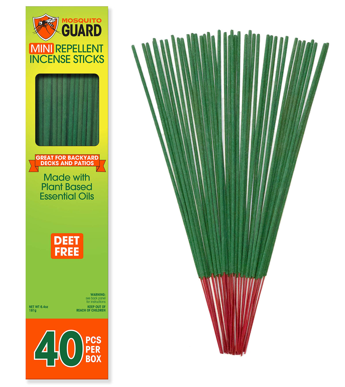 Mosquito Guard citronella sticks lit outdoors for a calmer, bug-free evening.