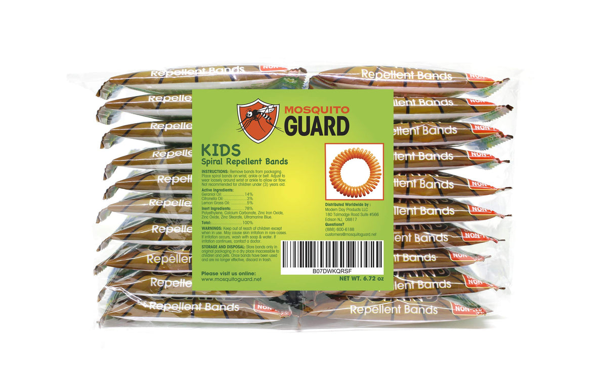Mosquito Guard outdoor patio bands worn on the arm provide chemical-free bug defense.