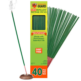 Mosquito Guard patio sticks packaging for 40-count box, ready for outdoor use to deter mosquitos.
