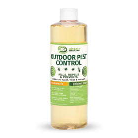 Mosquito Magician liquid concentrate bottle ready for yard mixing and treatment