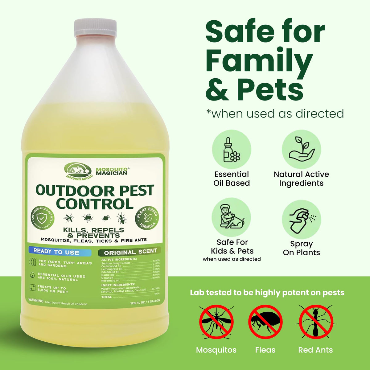 Mosquito Magician treated yard and patio areas deterring pests outdoors.