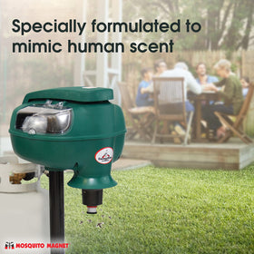 Mosquito Magnet ATRAKTA pod being placed into outdoor trap adapter