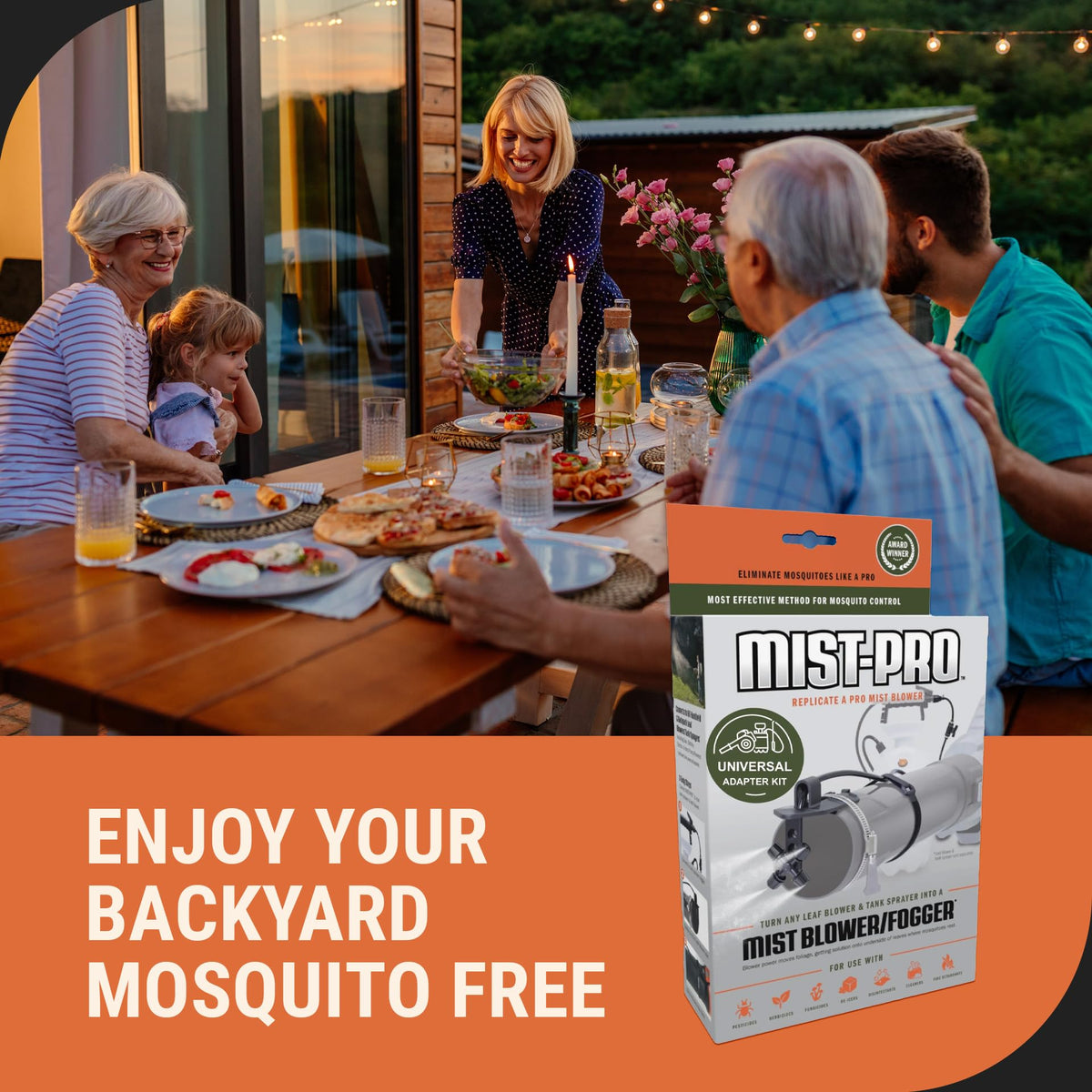 Mosquito Sniper System expands spraying reach up to forty feet.