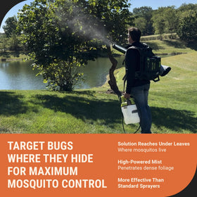 Mosquito Sniper System adjustable mist patterns for versatile application.