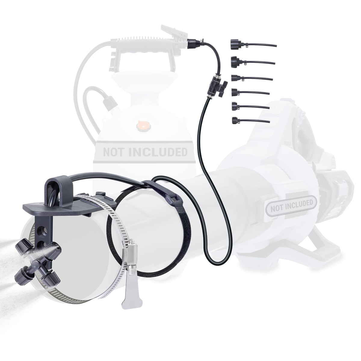Mosquito Sniper System Mist-Pro adapter enables quick outdoor fogging.