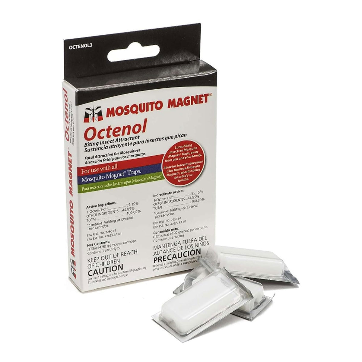 Mosquito Magnet Octenol3 attractant pod three-pack boosts outdoor mosquito attraction.