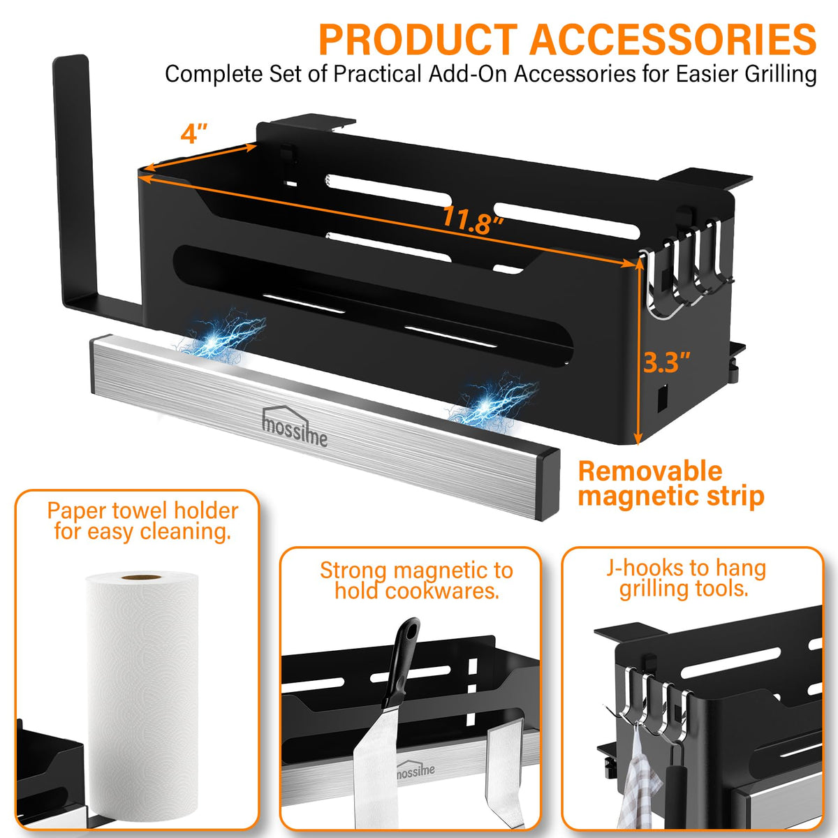 Mossime Griddle Caddy keeps grilling essentials organized outdoors