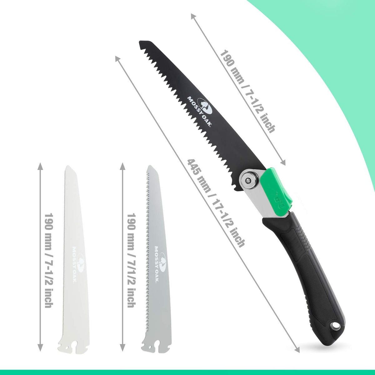 Mossy Oak metal blade cuts metal and tough materials with precision.