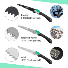 Mossy Oak soft handle provides comfortable grip during long cuts.