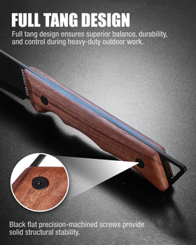 Mossy Oak full tang design boosts strength and balanced control.