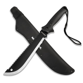 Mossy Oak machete with saw 19-inch blade close-up for precise cutting