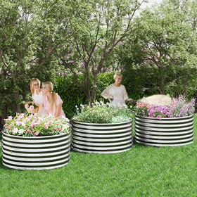 Mostmahes 4-pack garden bed kit with included tools.